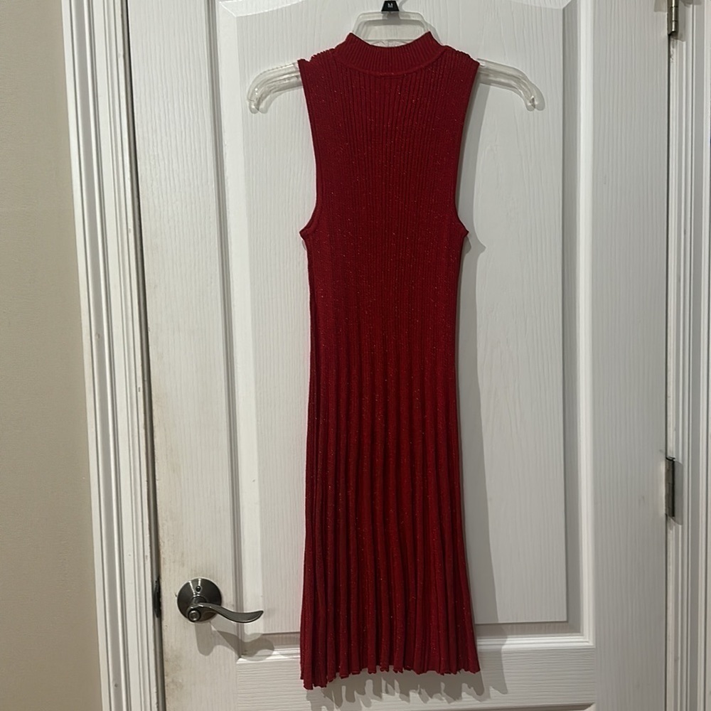 Candies size M red, mock turtleneck, sleeveless sparkly, sweater, dress - Picture 5 of 6
